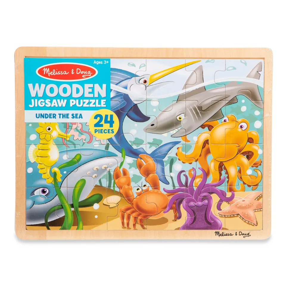 Melissa & Doug Under the Sea houten puzzel 24 stukjes oceaan