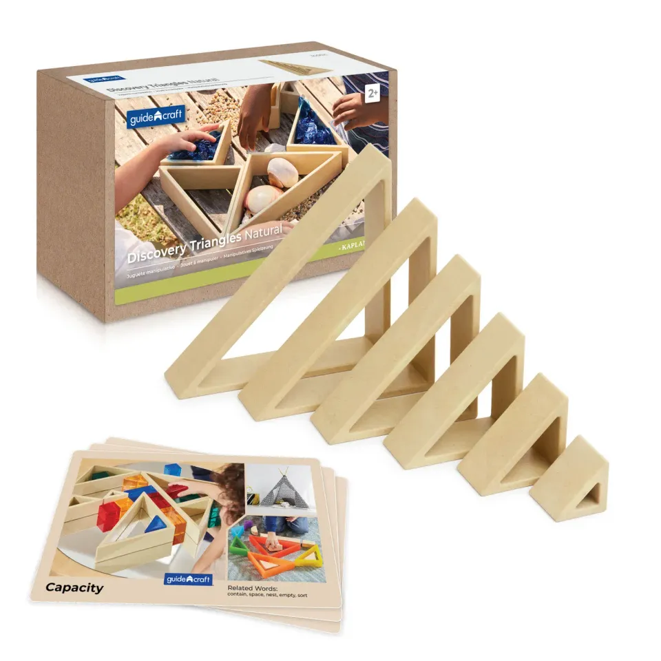 Guidecraft Discovery Triangles stapelspeelgoed naturel