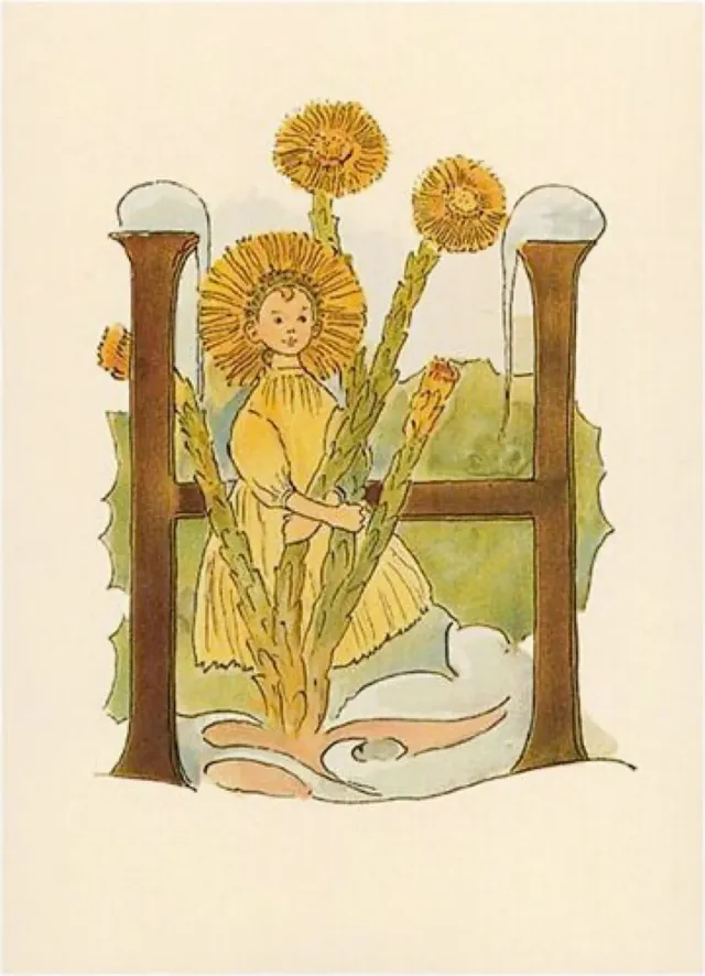 Ginger Fairy Adelborg H kaart 10,5x15 bloemenalfabet
