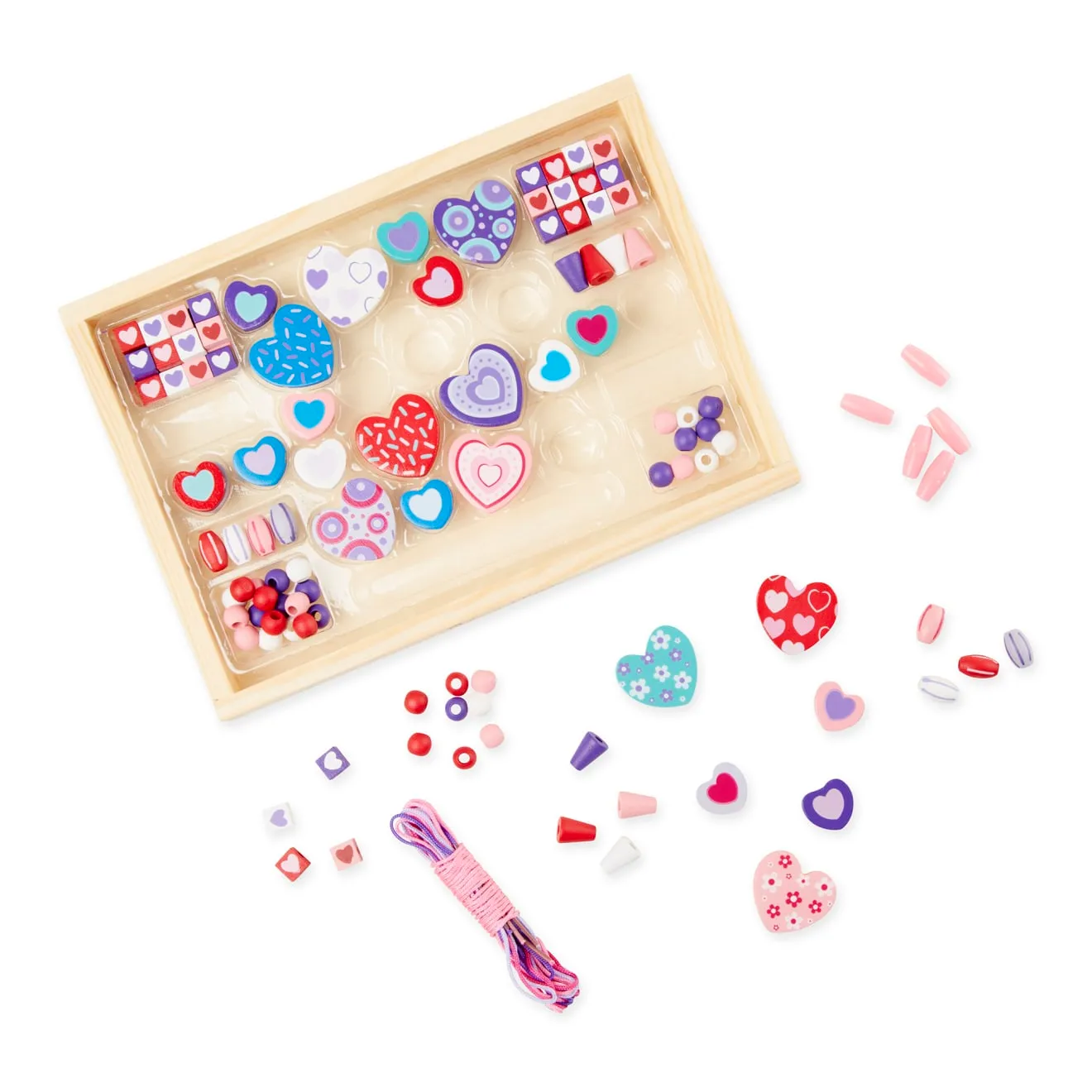 Melissa & Doug Created by Me Heart Beads kralenset houten 120+