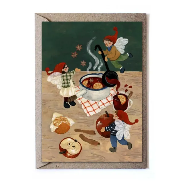 Ginger Fairy Fruit punch wenskaart met envelop