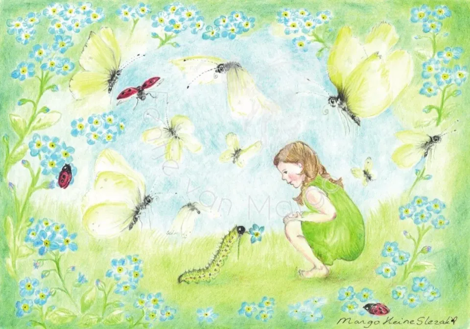 Ginger Fairy Eentje van Margo kaart vergeet-mij-niet