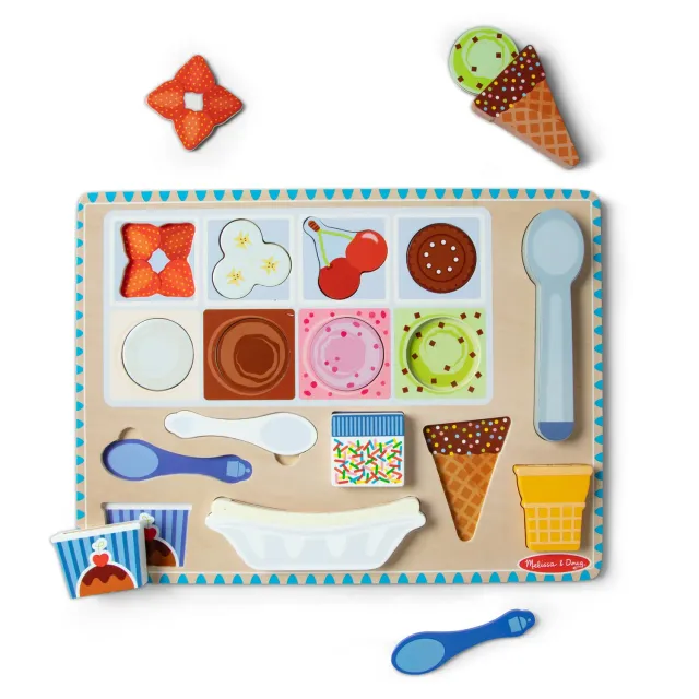 Melissa & Doug Ice Cream magneetpuzzel ijsjes hout 16 stuks