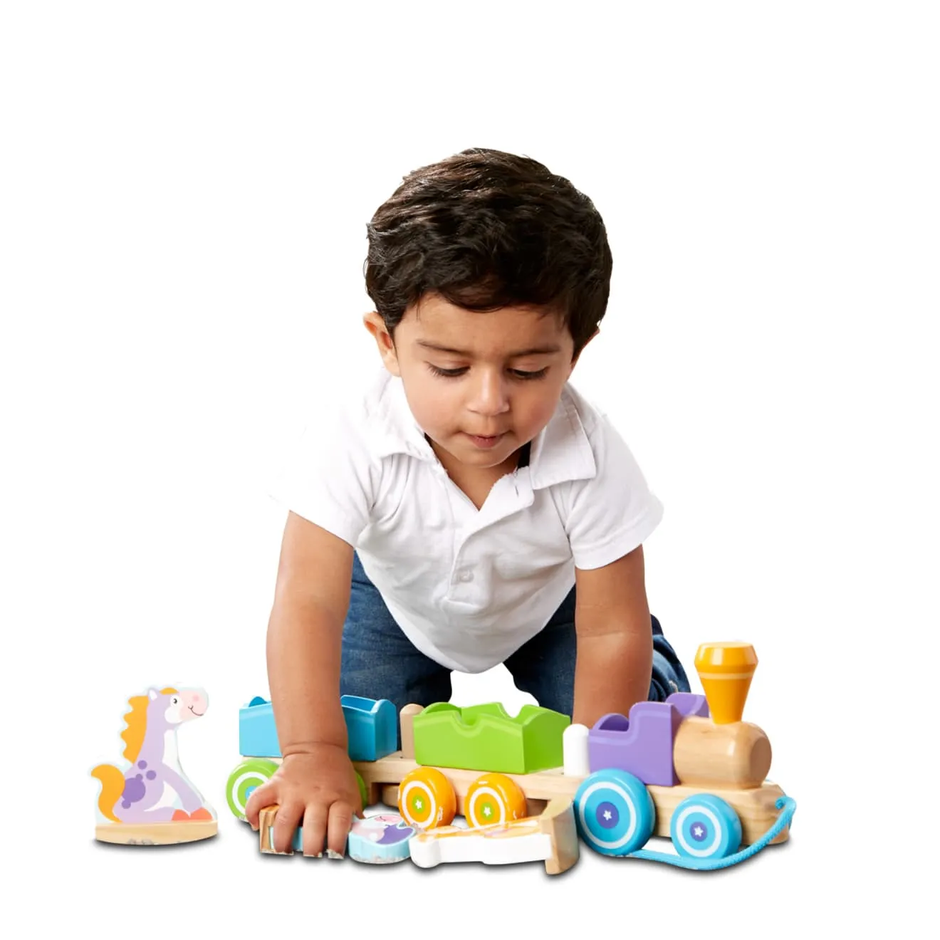 Melissa & Doug First Play Farm treintje hout 18 mnd+