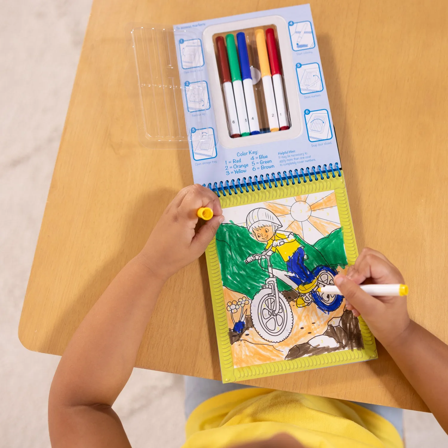 Melissa & Doug Color by Numbers kleurboek blauw met stiften