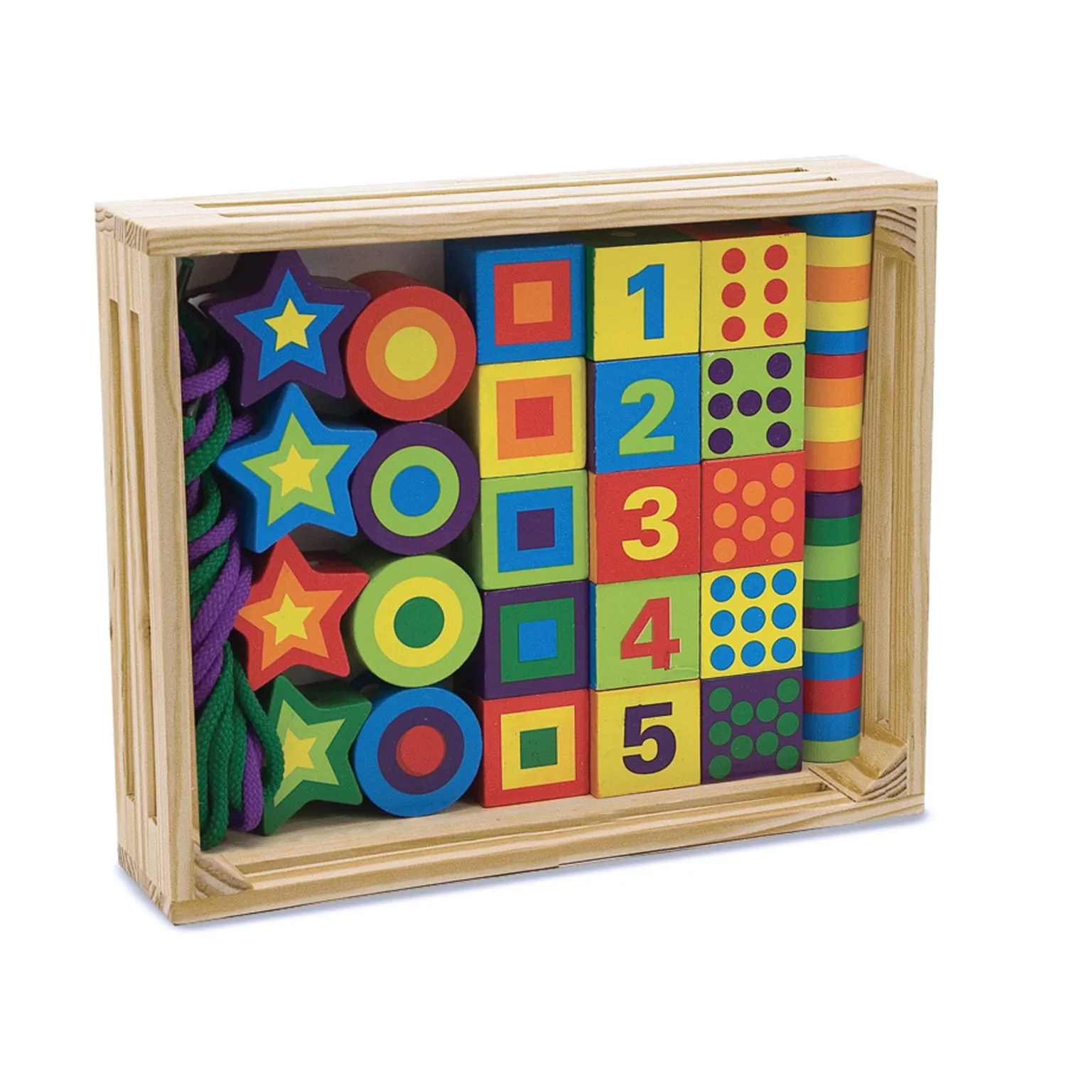 Melissa & Doug Lacing Beads rijgkralen 27-delig houten