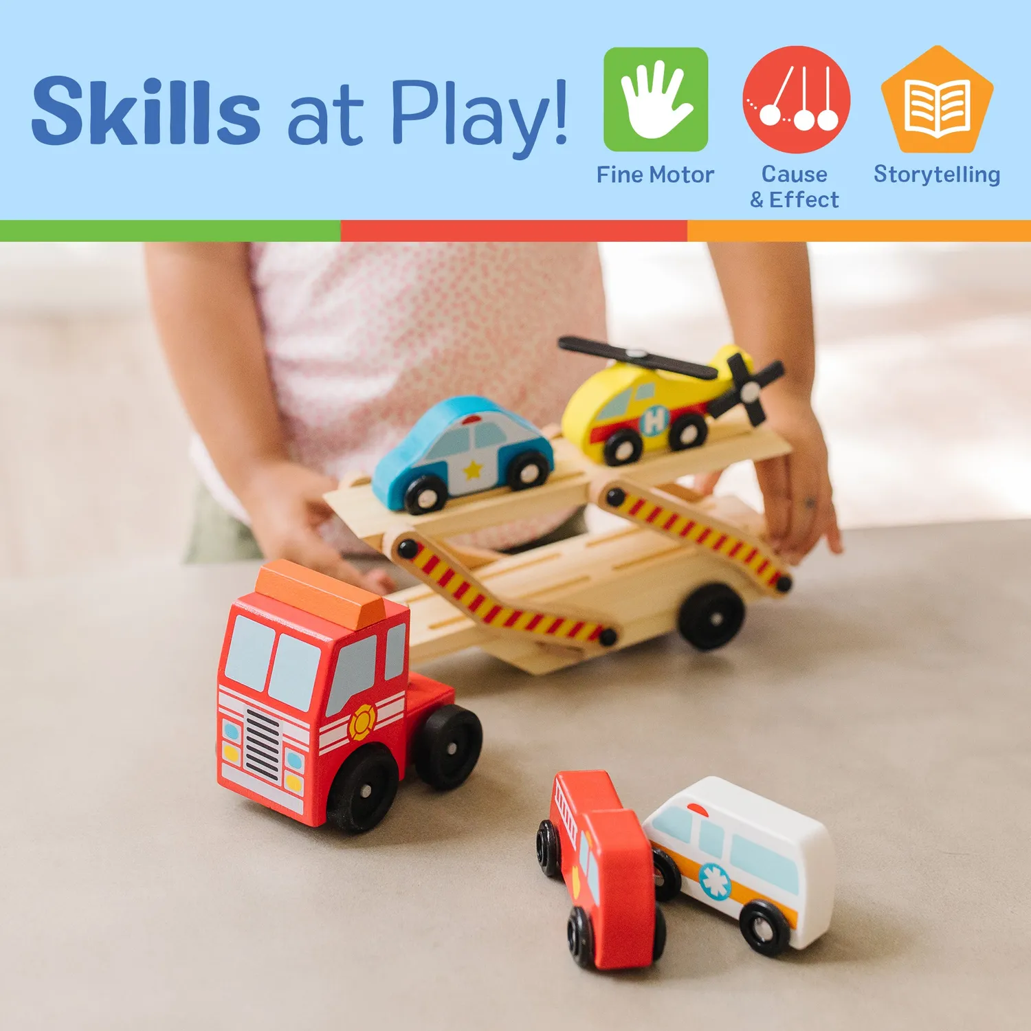 Melissa & Doug Emergency Vehicle Carrier autotransporter hulp