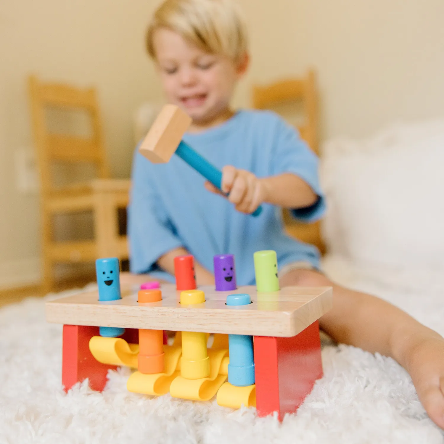 Melissa & Doug Deluxe Pounding Bench hamerbank hout 8 pinnen
