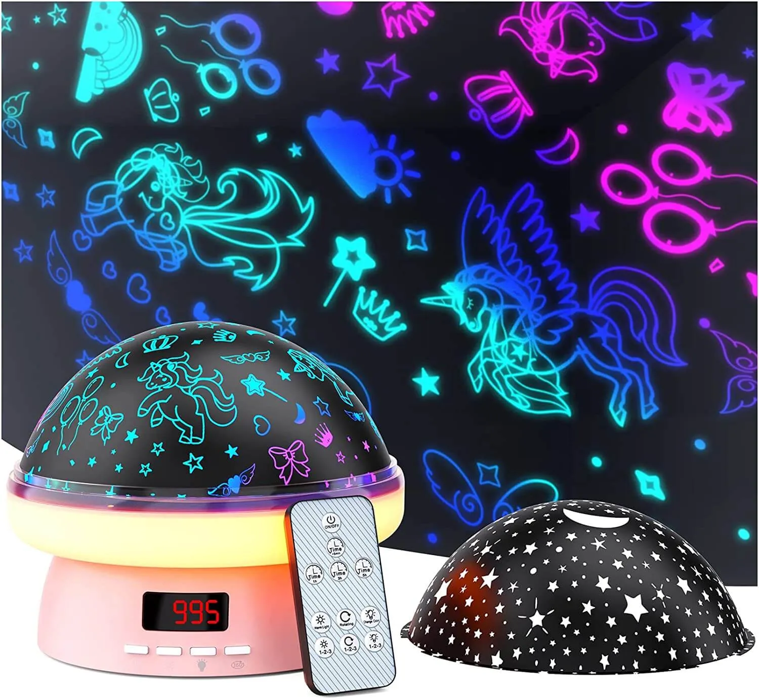 KOKODI Starry Dinosaur nachtlampje projector blauw