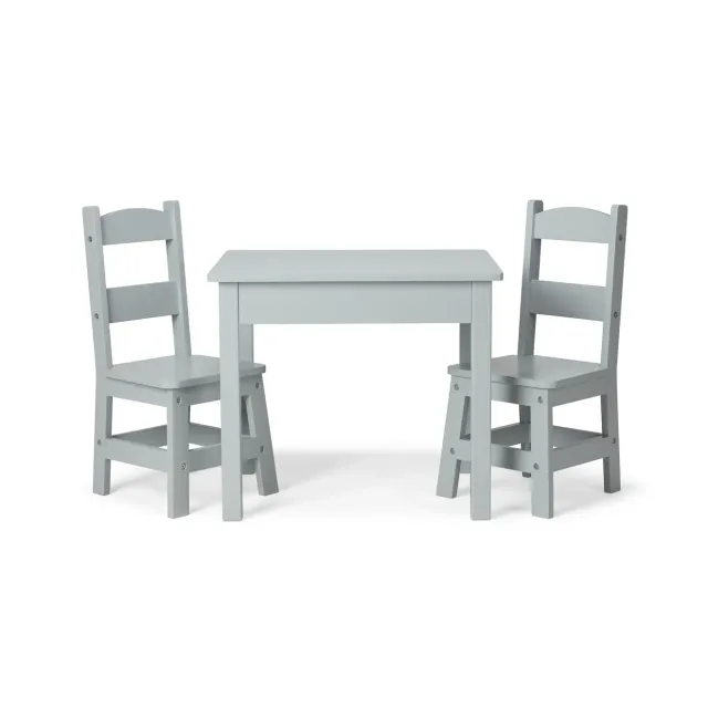 Melissa & Doug Wooden Table 2 Chairs kindertafelset grijs
