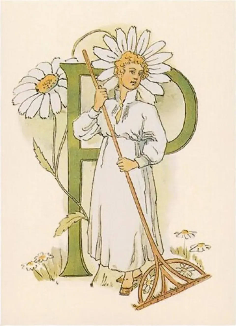 Ginger Fairy Ottilia Adelborg P kaart 10,5x15 bloemen