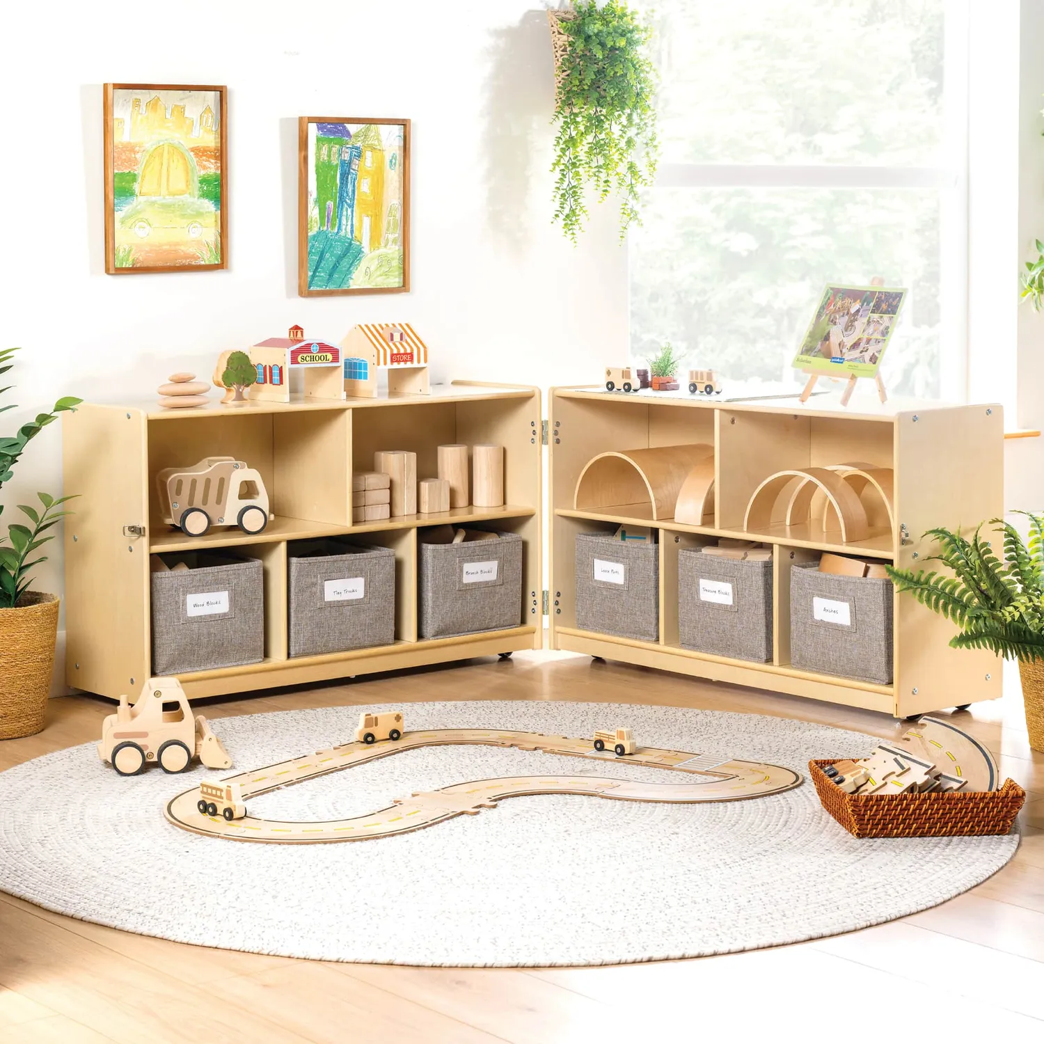 Guidecraft EdQ Fold and Lock opbergkast 24 inch naturel