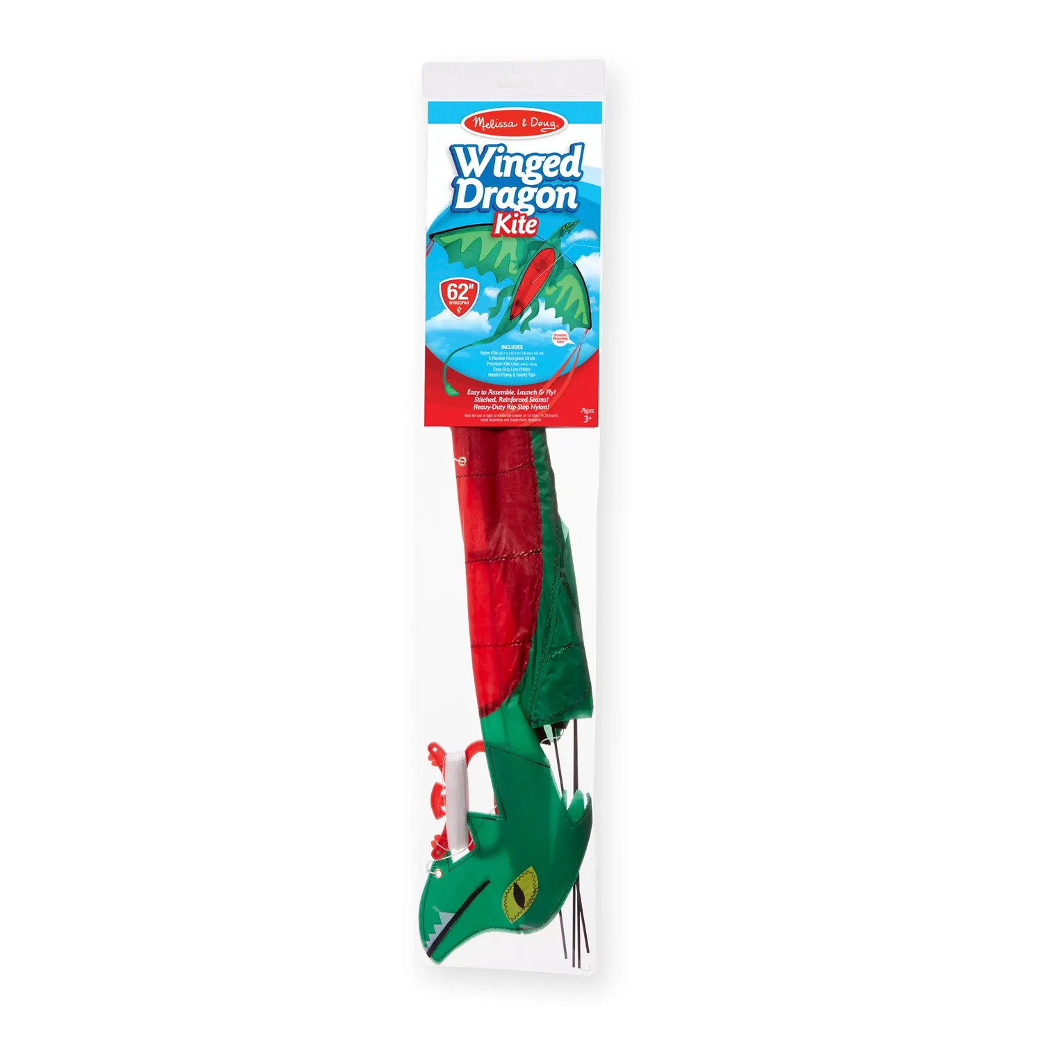 Melissa & Doug Winged Dragon vlieger groot 157 cm