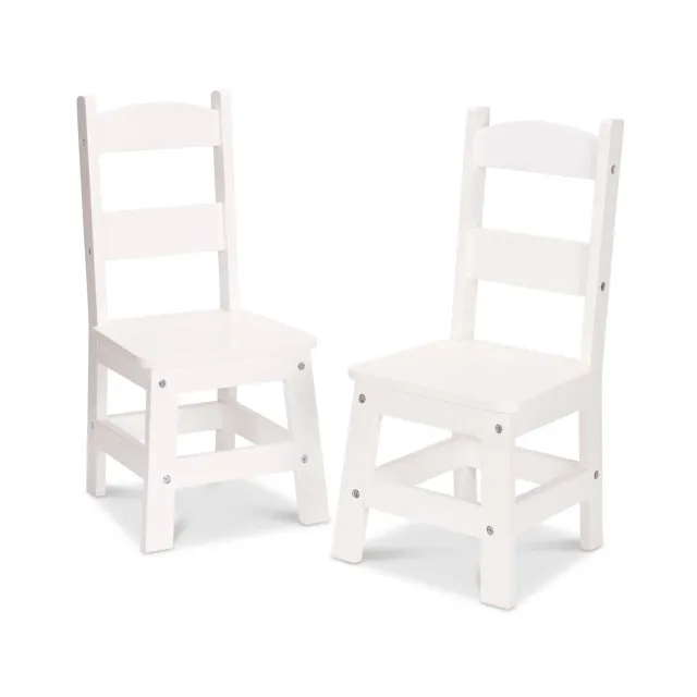 Melissa & Doug Wooden Chair Pair witte kinderstoelen 2 stuks