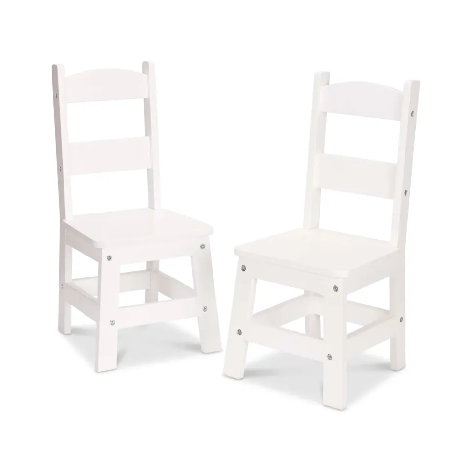 Melissa & Doug Wooden Chair Pair witte kinderstoelen 2 stuks