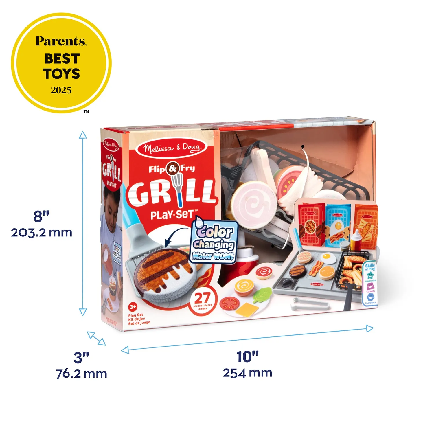 Melissa & Doug Water WOW Flip & Fry grill speelset verkleurend