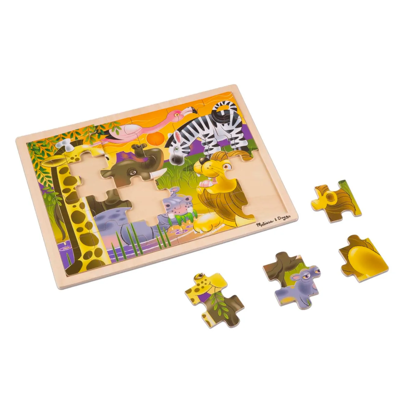 Melissa & Doug African Plains houten puzzel 24 stukjes