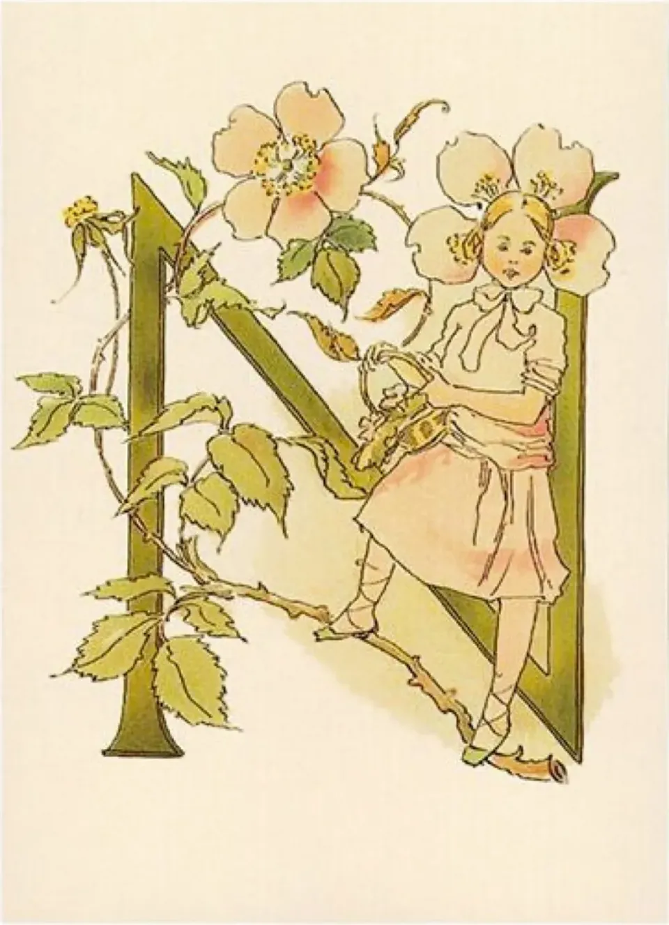 Ginger Fairy Ottilia Adelborg N kaart bloemen 10,5x15