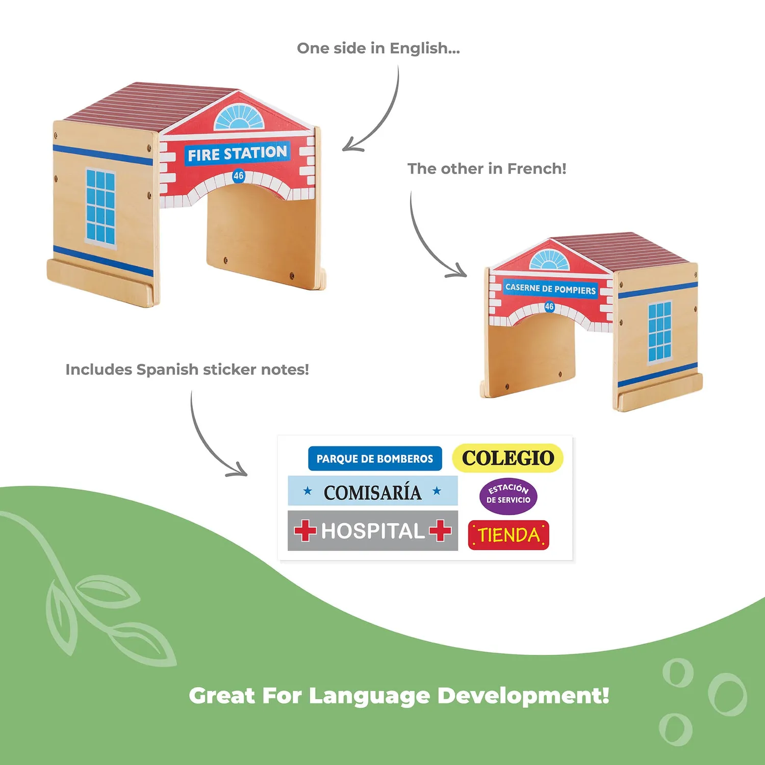 Guidecraft Community Buildings houten speelgebouwen 6 stuks