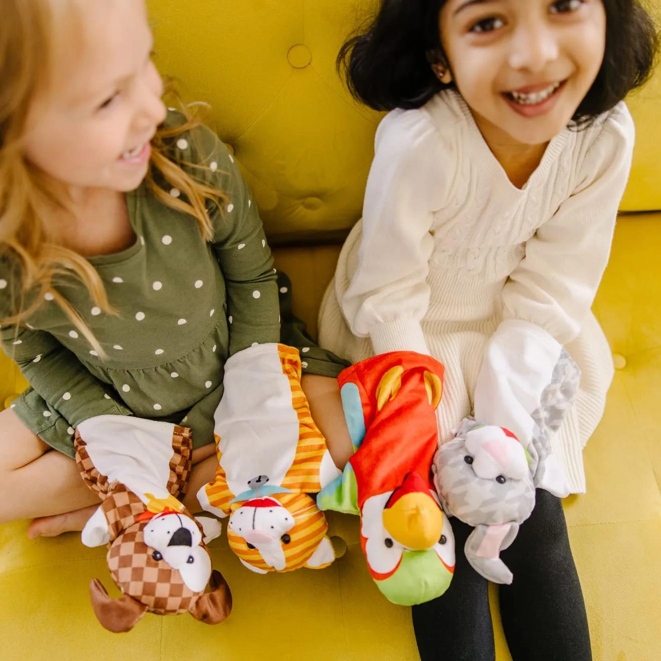 Melissa & Doug Playful Pets handpoppen set 4 stuks