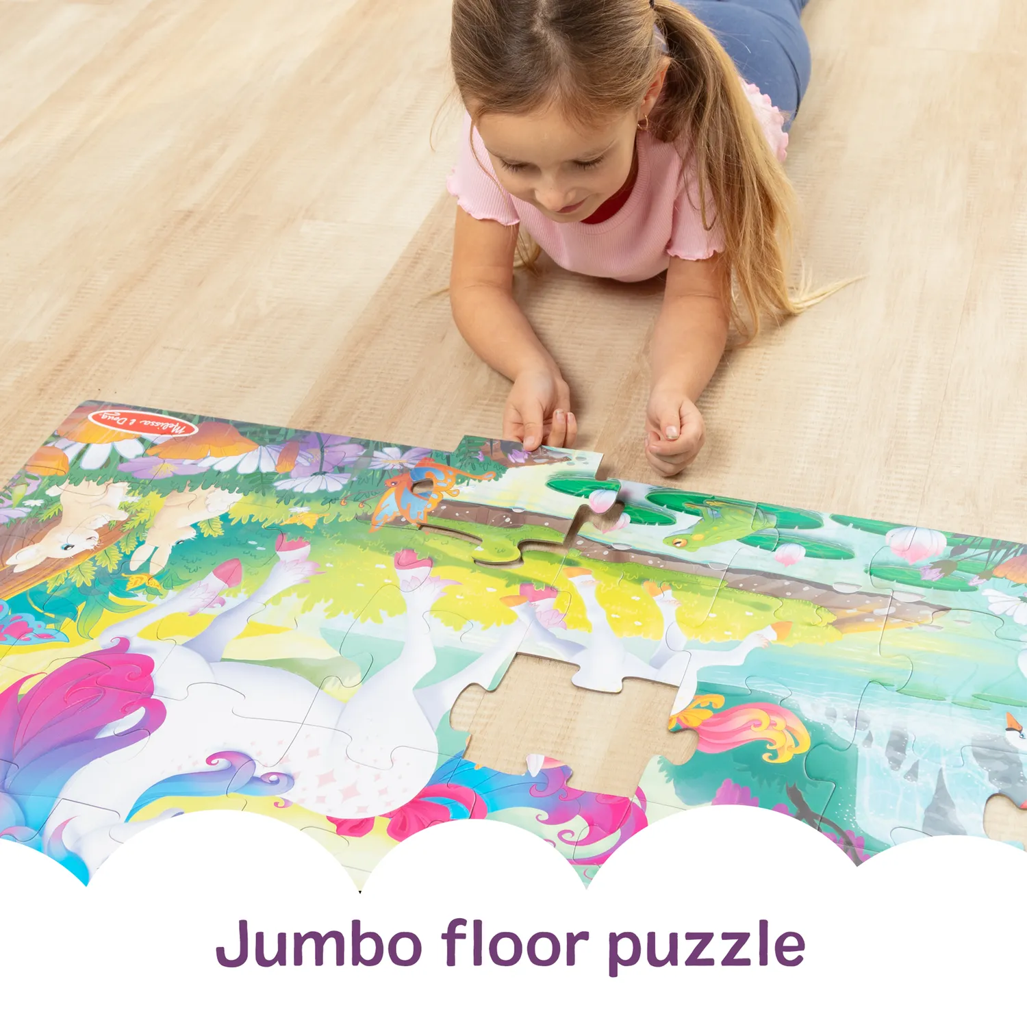Melissa & Doug Unicorn vloerpuzzel 48 stukjes glow