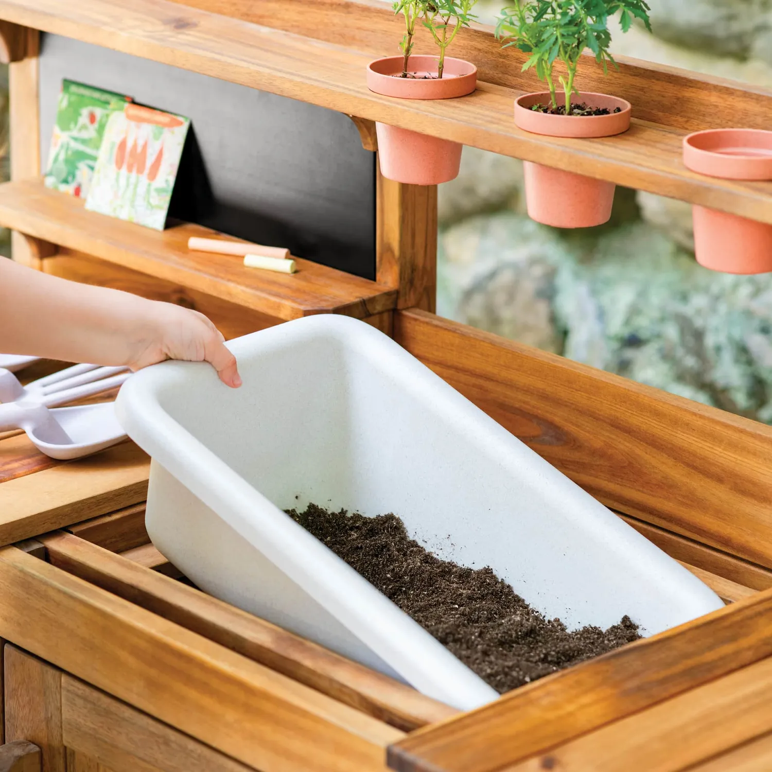 Martha Stewart Kids Potting Bench planttafel acacia met gereedschap