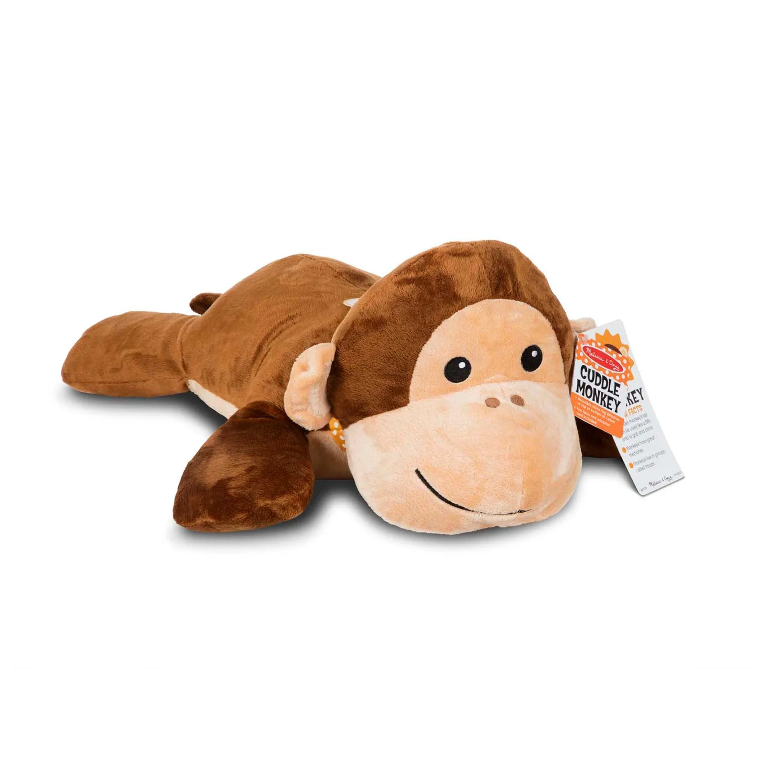 Melissa & Doug Cuddle Monkey Jumbo knuffel bruin 70 cm