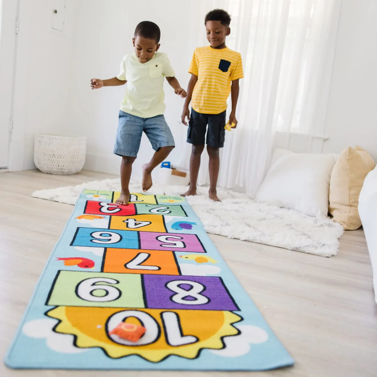 Melissa & Doug Hop & Count hinkelmat met pittenzakjes antislip