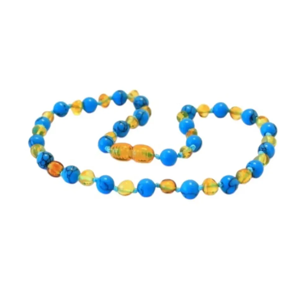 Ginger Fairy Kinderketting Barnsteen turquoise 32 cm