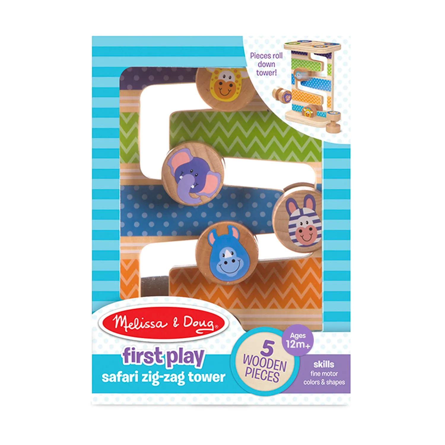 Melissa & Doug First Play Safari Zig-Zag Tower houten