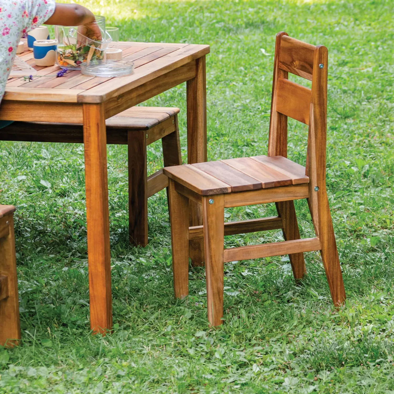 Guidecraft Acadia Outdoor Chair kinderstoel set van 2 acacia
