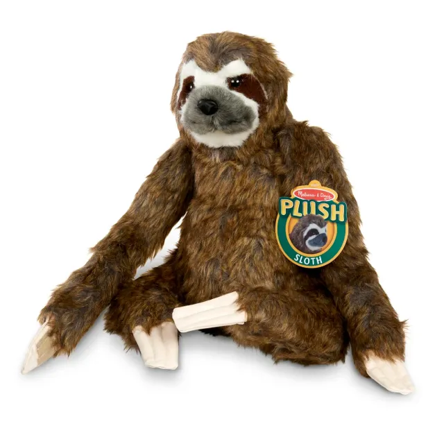 Melissa & Doug Lifelike Plush luiaard knuffel zacht 37 cm