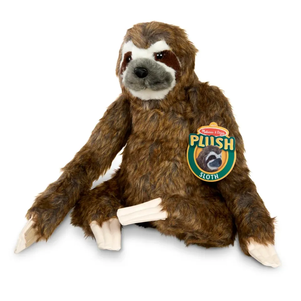Melissa & Doug Lifelike Plush luiaard knuffel zacht 37 cm