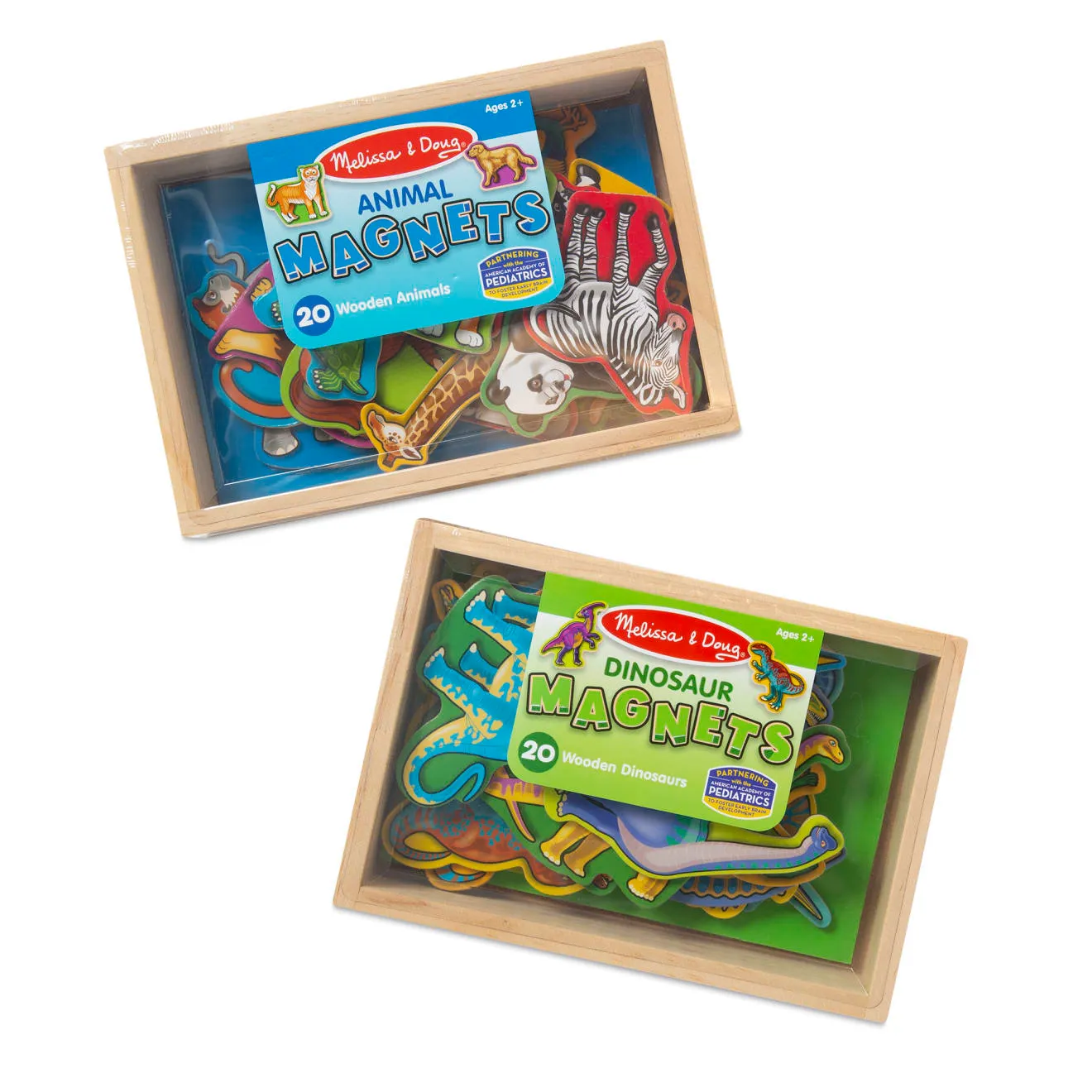 Melissa & Doug dieren en dino's houten magneten 40 stuks
