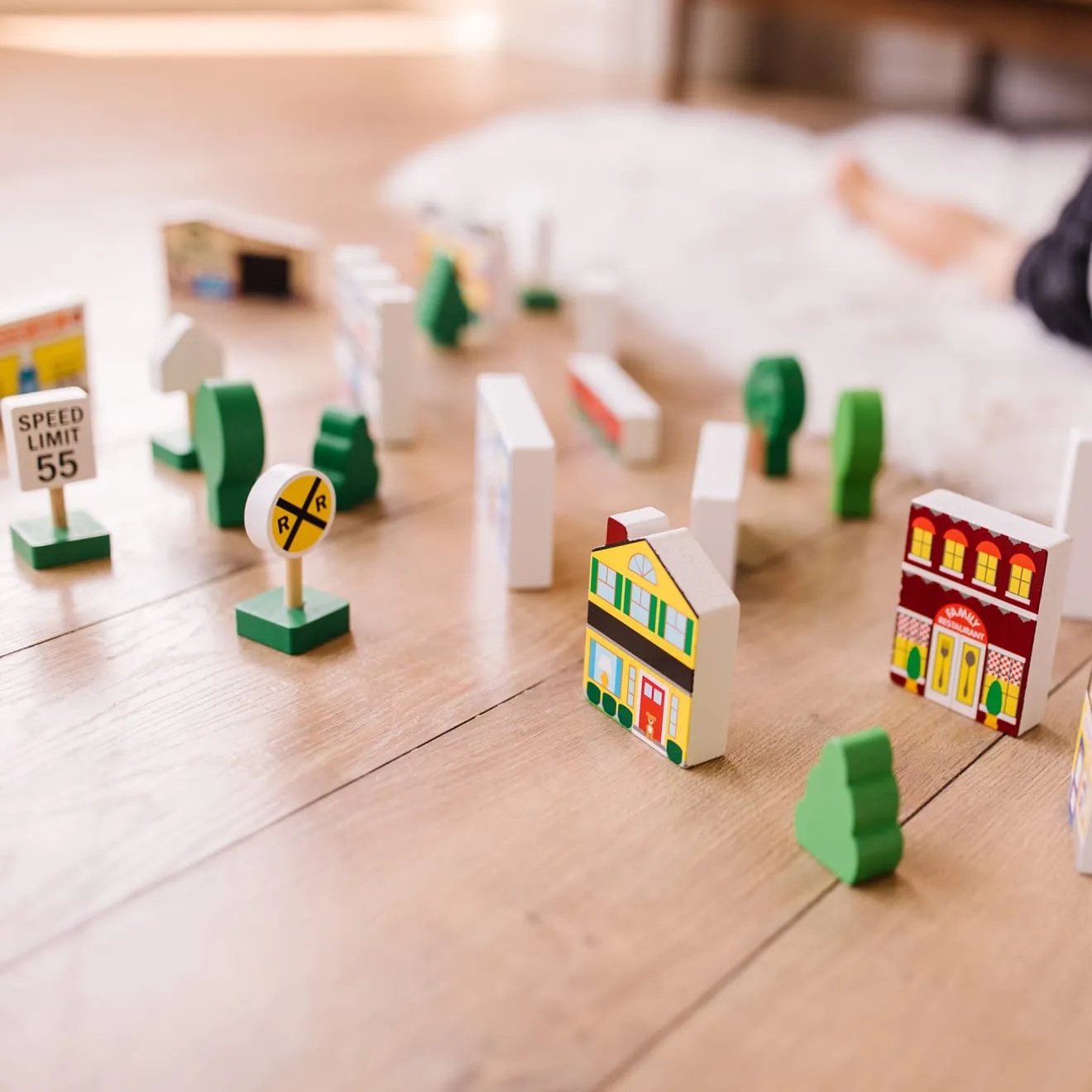 Melissa & Doug Wooden Town houten speelset 32-delig stad