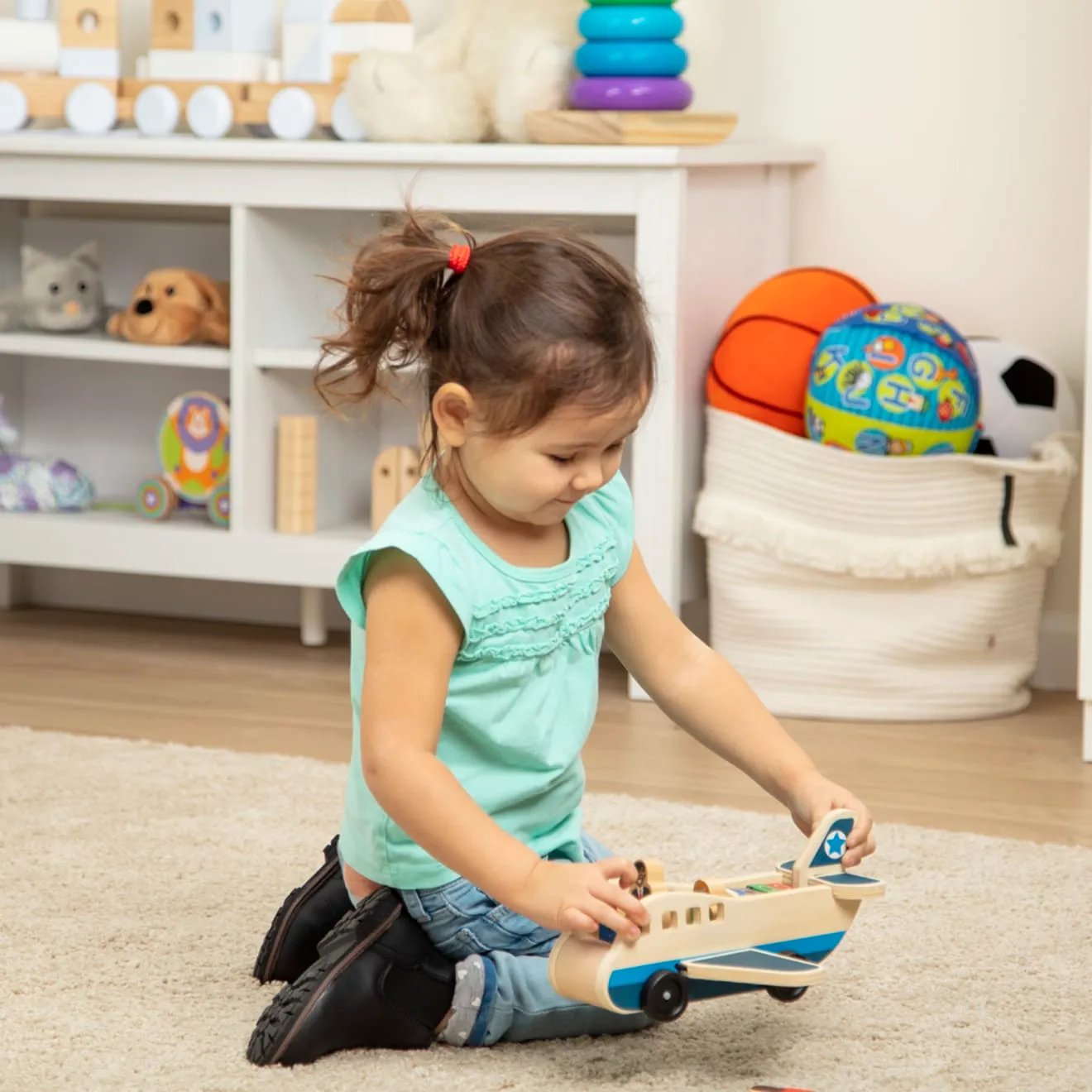 Melissa & Doug Wooden Airplane houten vliegtuig met figuren