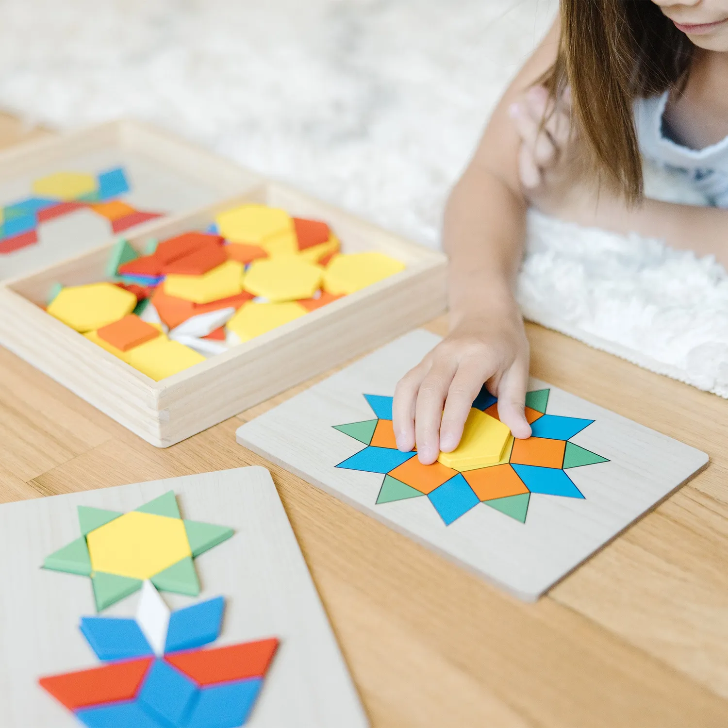 Melissa & Doug Pattern Blocks mozaïekset 120 vormen 10 kaarten