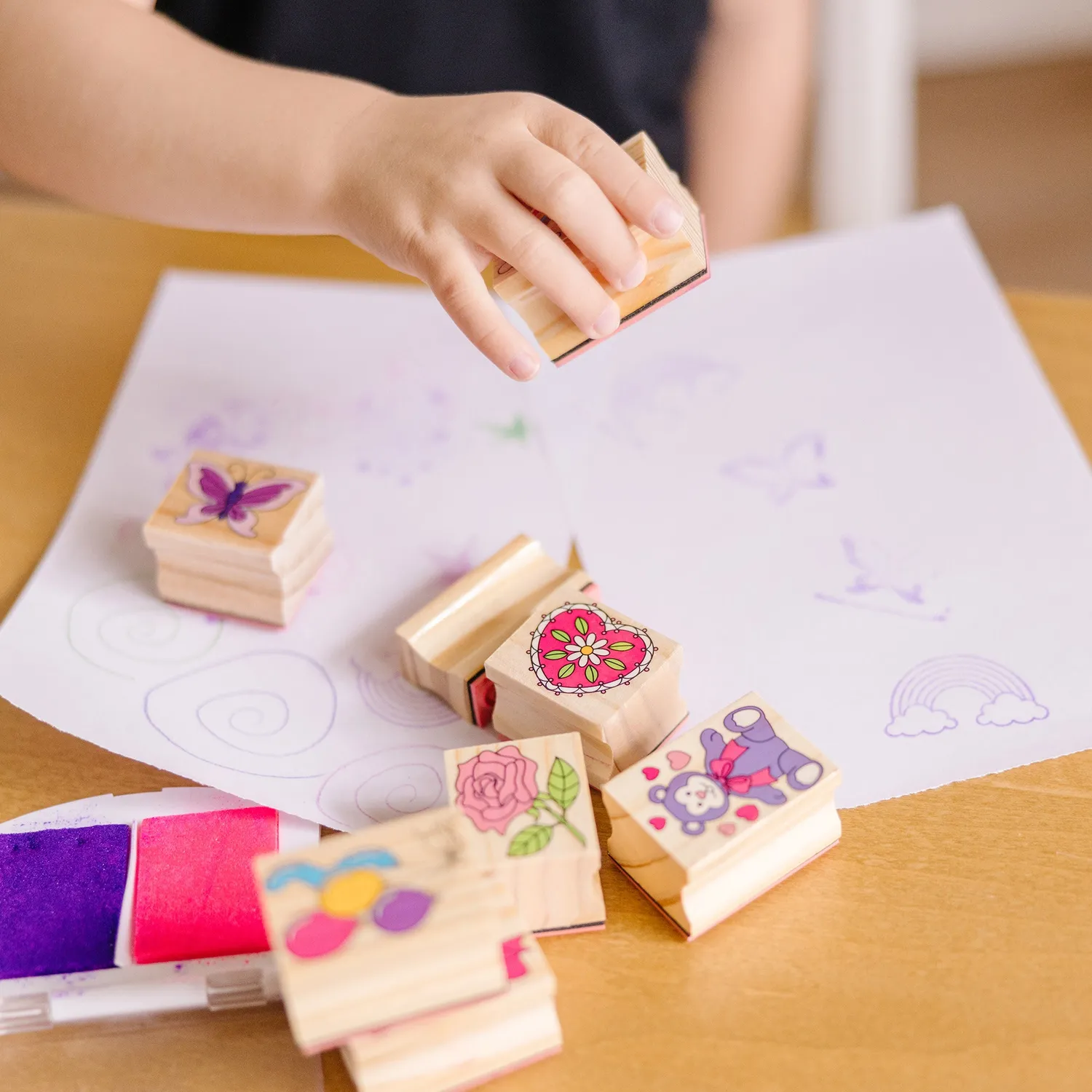 Melissa & Doug Friendship stempelset houten 9 stempels