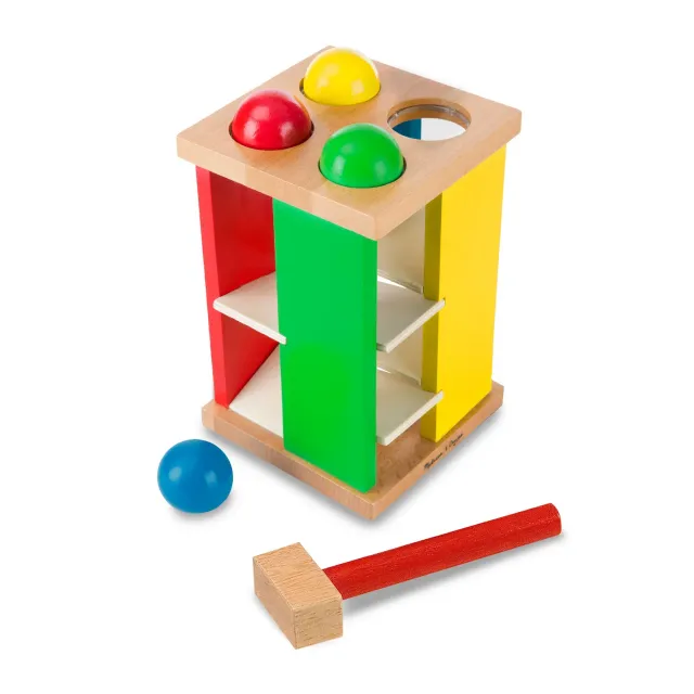 Melissa & Doug Pound & Roll Tower houten hamerspel 4 ballen