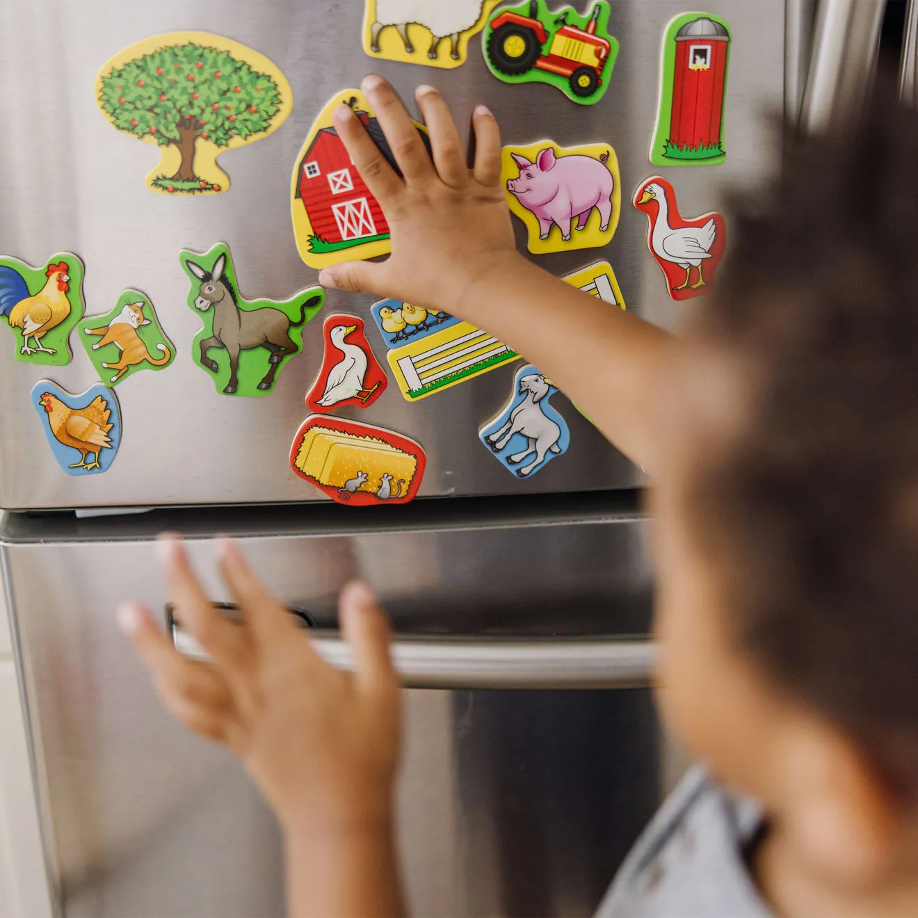 Melissa & Doug Wooden Farm Magnets magneetset 20 stuks