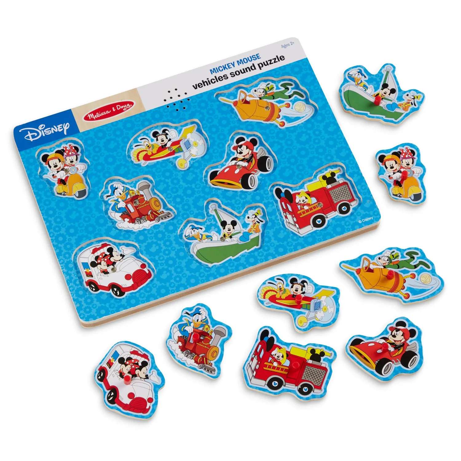 Melissa & Doug Mickey Geluidenpuzzel Voertuigen 8-st