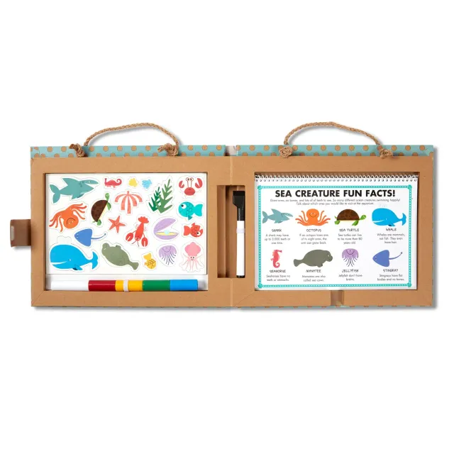 Melissa & Doug Natural Play Ocean Tekenkoffer Herbruikbaar Oceaan