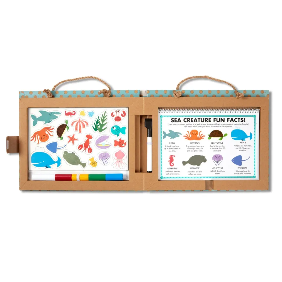 Melissa & Doug Natural Play Ocean Tekenkoffer Herbruikbaar Oceaan