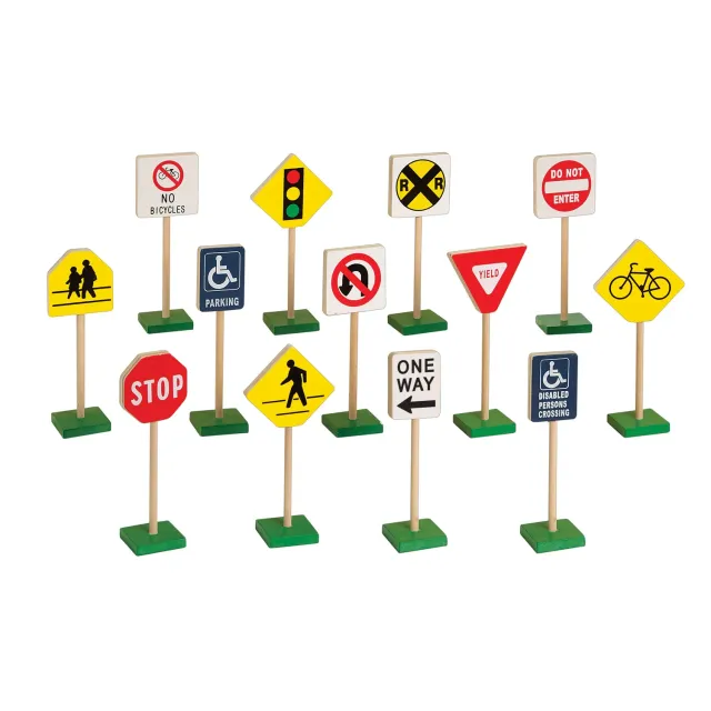 Guidecraft Block Play Traffic Signs verkeersborden 13-delig hout