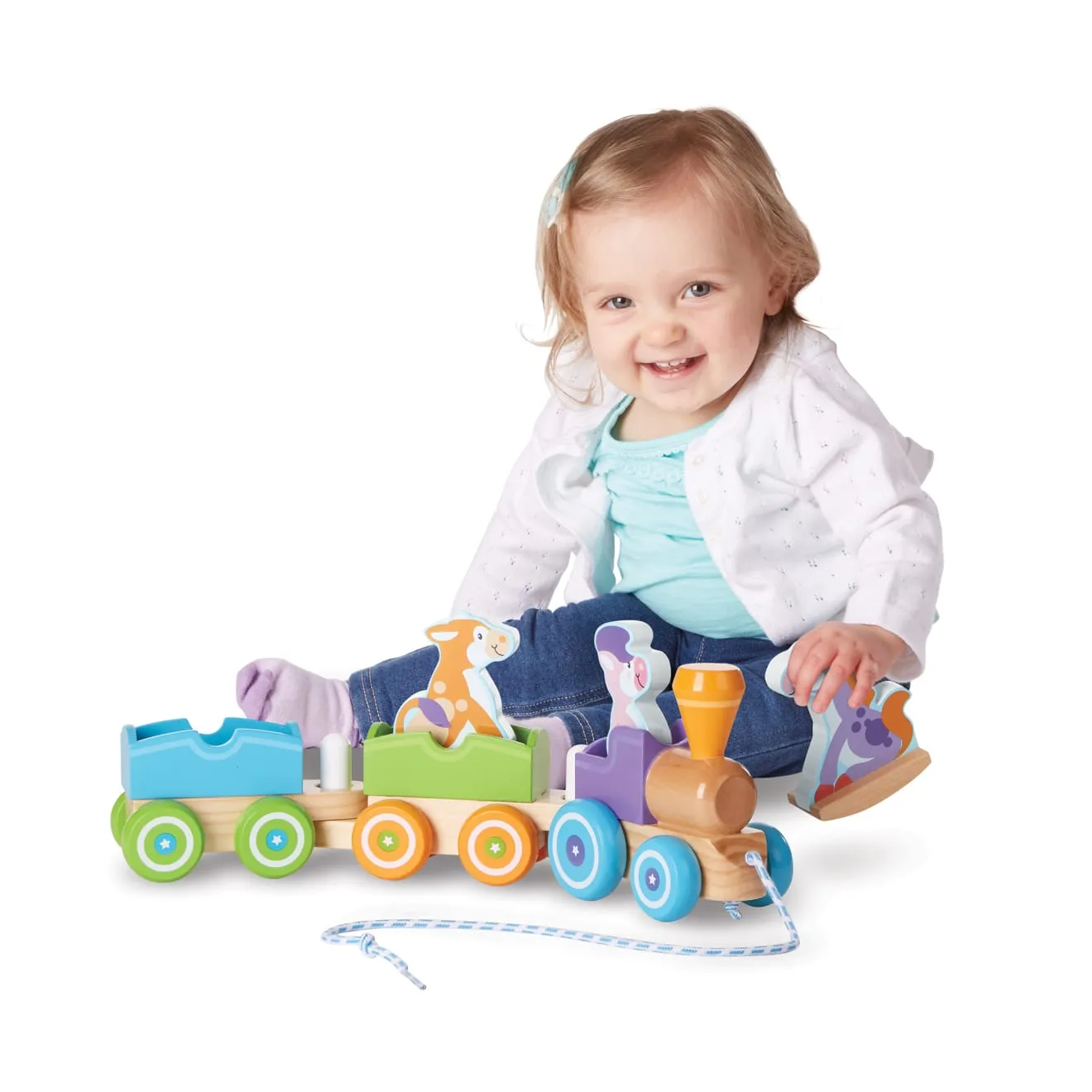 Melissa & Doug First Play Farm treintje hout 18 mnd+