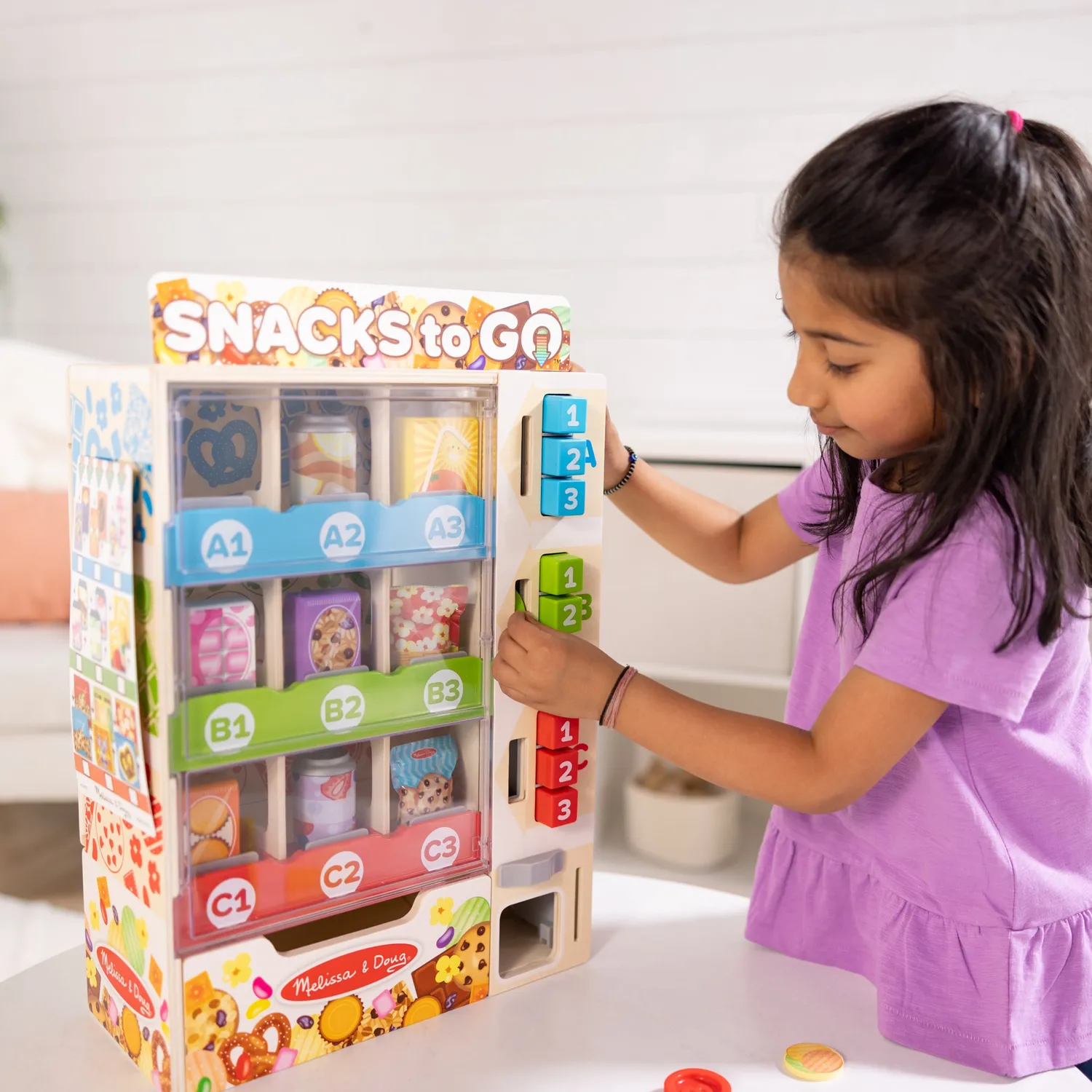 Melissa & Doug snoepautomaat houten winkeltje sorteerset