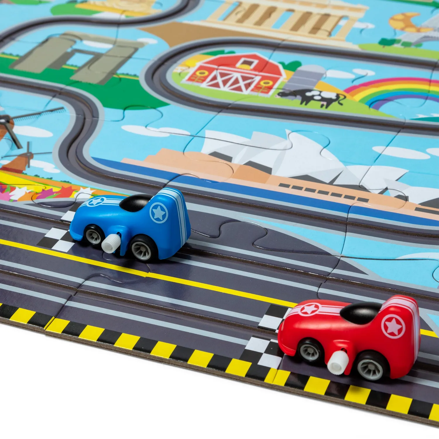Melissa & Doug Race Around the World vloerpuzzel 48 stukjes