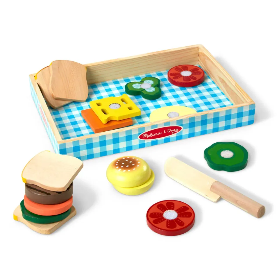 Melissa & Doug Sandwich Making Set houten speelgoed 16-delig
