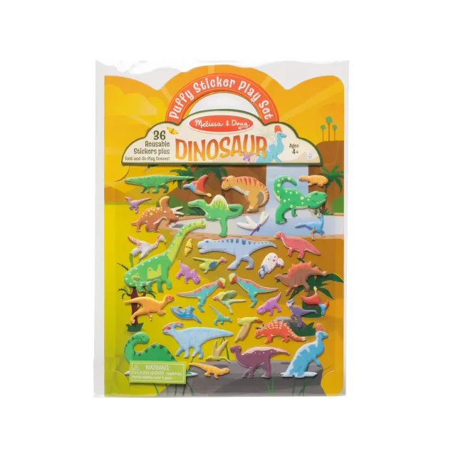 Melissa & Doug Puffy Sticker dino stickers herbruikbaar 36 stuks