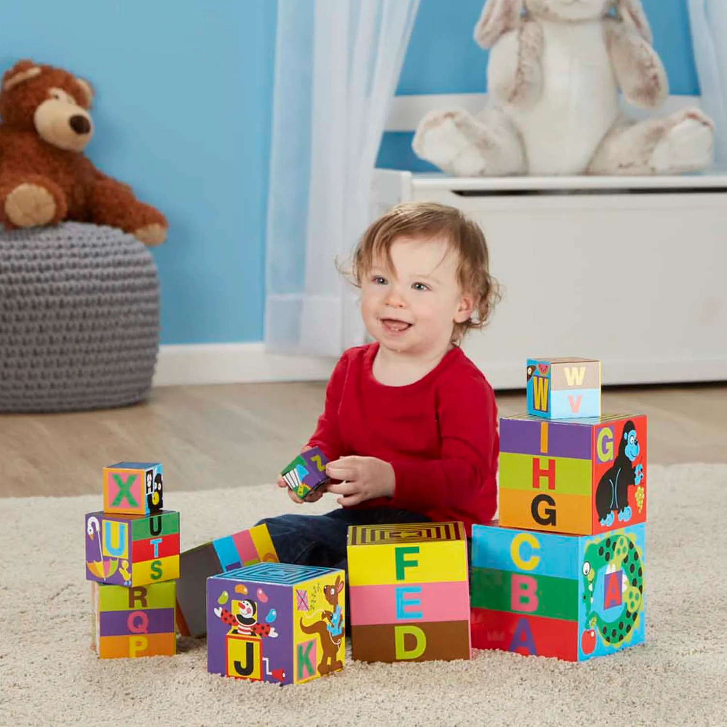 Melissa & Doug Alphabet stapelblokken karton 10 stuks
